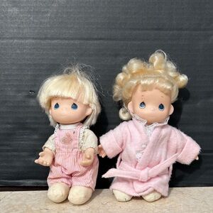 2 Vintage 1992 Precious Moments Dolls Hi Babies Girls With Blanket